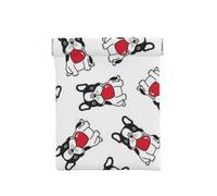 Corazón De Dibujos Animados Bulldog Francés San Valentín, Squeeze Top Wallet Bolsa de Almacenamiento para Mujer Monedero pequeño Bolsa de Cambio