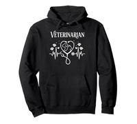 Corazón de Estetoscopio Veterinario con diseño de Perro y Gato Veterinario Sudadera con Capucha
