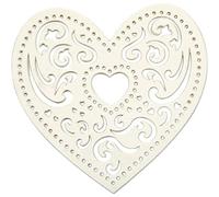 Corazón de filigrana, W: 7,5 cm, 250 g, color blanco, 18 unidades