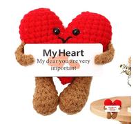 Corazón de ganchillo, corazón de amor de ganchillo, decoración de dormitorio, tarjeta en forma de corazón de , de juguetes, gancho positivo y , portátil, para dormitorio