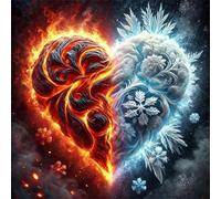 Corazón de Hielo y Fuego Puzzle 200 Piezas,Rompecabezas DIY Adultos,Puzle Clásico para Adultos Entretenimiento Creativo, Juegos Desafiantes