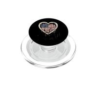 Corazón de la Bandera Americana Vintage: Estilo patriótico de la Gloria deshilachada PopSockets PopGrip para MagSafe