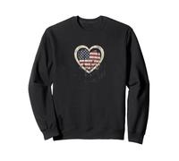 Corazón de la Bandera Americana Vintage: Estilo patriótico de la Gloria deshilachada Sudadera