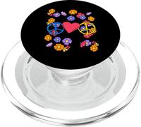 Corazón de la paz flores de los años 60 80 hippie mujeres adolescentes PopSockets PopGrip para MagSafe