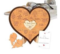 Corazón de Madera,Recuerdo de Aniversarios de Bodas - Decoración del Hogar de Madera,para Día de San Valentín Navidad Regalo Pareja Marido Mujer Padres Matrimonio Noche de Cita