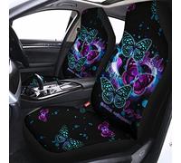 Corazón De Mariposa Conciencia del Suicidio Fe Esperanza Amor 2 Piezas Auto Asiento Delantero Cojín Moda Fundas De Asientos Delantero Duradera Cubre De Asiento Delanteros Universal para Sedán Auto
