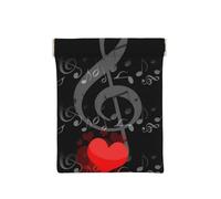 Corazón de Nota Musical, Squeeze Top Wallet Bolsa de Almacenamiento para Mujer Monedero pequeño Bolsa de Cambio