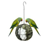 Corazón De Pájaros De Fibra Ďe Alpaca - Fibra Đe Alpaca Metálica | Jaula para Anidar Pájaros D́e Metal, Material para Anidar Ṕájaros Salvajes, Soporte Ṕara D̄e P̀ájaros Recargable |