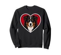 Corazón de Pastor Australiano Tricolor Negro Sudadera