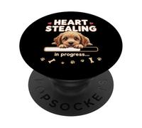 Corazón de pelo duro señalando perro Griffon perro divertido regalo Griff Puppy PopSockets PopGrip Adhesivo