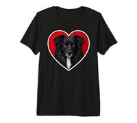 Corazón de Perro Australiano Pastor Australiano Negro Camiseta Premium