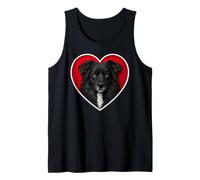 Corazón de Perro Australiano Pastor Australiano Negro Camiseta sin Mangas