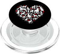 Corazón de Perro Lindo Rojo Blanco Cachorro Perros PopSockets PopGrip para MagSafe