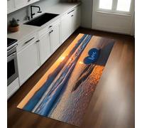 Corazón De Playa Tapetes de Cocina Resplandor del Atardecer sobre el mar Antifatiga, Impermeables, Antideslizantes y Cómodos para Decoración del Hogar y Oficina 50 x 140 cm