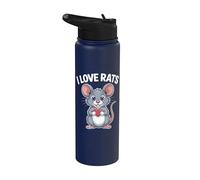 Corazón de roedor lindo I Love Rats Stainless Steel Insulated Water Bottle