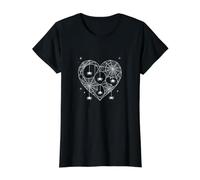Corazón de telaraña Halloween Camiseta gráfica económica, Mujer, Negro, XL