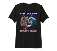 Corazón de un Lobo Alma de dragón Camiseta Premium