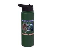 Corazón de un lobo alma de dragón Stainless Steel Insulated Water Bottle