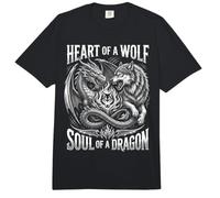 Corazón De Un Lobo Alma De Un Dragón Fantasía Motivacional Comfort Colors Adult Heavyweight T-Shirt