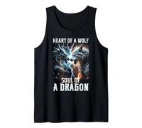 Corazón De Un Lobo Alma De Un Dragón Guerrero Cita Camiseta sin Mangas