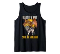 Corazón De Un Lobo Alma De Un Dragón Guerrero Cita Camiseta sin Mangas