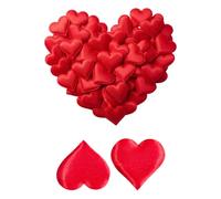 Corazón decorativo para esparcir corazones, 100 unidades, 3,5 cm, color rojo, decoración para San Valentín, compromiso, boda, confeti reutilizable para decoración de mesa, cumpleaños y ocasiones