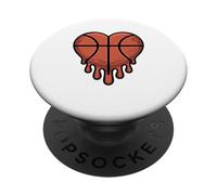 Corazón Derretido Forma Baloncesto Canasta Aro Jugador PopSockets PopGrip Adhesivo