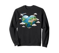 Corazón Día de la Tierra Salvar Lindo Planeta Estu Sudadera