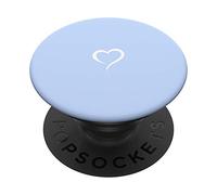 Corazón Dibujado A Mano Azul Claro Minimalista Amor PopSockets PopGrip Intercambiable