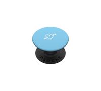 Corazón Dibujado a Mano con Flecha Minimalista Azul bebé PopSockets PopGrip Adhesivo