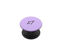 Corazón Dibujado a Mano con Flecha Minimalista Lila PopSockets PopGrip Adhesivo