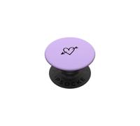 Corazón Dibujado a Mano con Flecha Minimalista Lila PopSockets PopGrip Adhesivo