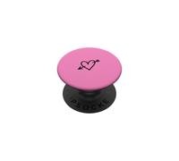 Corazón Dibujado a Mano con Flecha Minimalista Rosa Fuerte PopSockets PopGrip Adhesivo