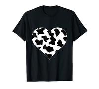 Corazón en patrón de vaca Manchas de vaca Camiseta