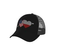 Corazón Estados Unidos Estadounidense Y Polacos Unisex Gorras Hip Hop Ajustable Gorra Trucker Transpirable Gorra De Béisbol para Senderismo Aire Libre Verano