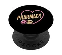 Corazón Farmacéutico Técnico Farmacia Trabajo Amor PopSockets PopGrip Adhesivo