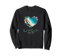 Corazón floral de Cancún - Recuerdo mexicano para amantes de la playa Sudadera