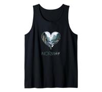 Corazón floral de Noruega - Recuerdo de los amantes de los fiordos noruegos Camiseta sin Mangas