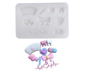 Corazón forma de arco coctelera relleno de resina relleno de silicona para fabricación de joyas colgantes formas de llavero y suministros moldes rellenos silicona