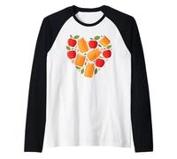 Corazón Forma Manzana Mermelada Manzanas Camiseta Manga Raglan