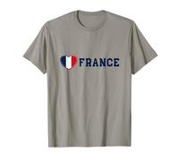 Corazón Francia Bandera Orgullo Amor Símbol Camiseta