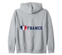 Corazón Francia Bandera Orgullo Amor Símbol Sudadera con Capucha