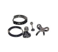 Corazón frío flexible y cartílago de Elemento no alergénico para estudiantes22 Joyería de oreja de acero punk diario oscuro_Joyería de hueso de oreja