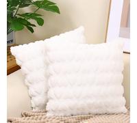 Corazón Funda de cojín 45 x 45 cm Juego de 2 Sofá de felpa Fundas de cojín Amor Estética Fundas de cojín Blanco Sala de estar