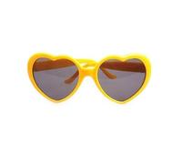 Corazón Gafas Gafas de sol con efecto corazón for mujer: observa cómo las luces cambian a forma por la noche. difracción for mujer para Halloween(Yellow-B)