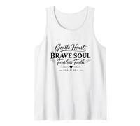 Corazón gentil, Valiente, intrépido, inspiración Cristiana, motivación Camiseta sin Mangas