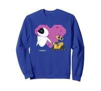 Corazón geométrico de Disney Pixar Wall-E y Eva Sudadera, Unisex para Adultos, Azul Real, XL