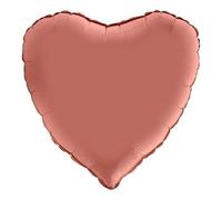 Corazón globo heart shape foil balloon mylar (46 cm, 18 pulgadas), rosa dorado satinado