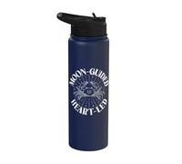 Corazón guiado por la luna llevó el zodiaco del cáncer Stainless Steel Insulated Water Bottle