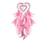 Corazón hecho a mano para atrapasueños para atrapar pesadillas y promover un sueño reparador (rojo claro)